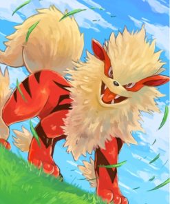 Arcanine Fire Pokemon paint by number