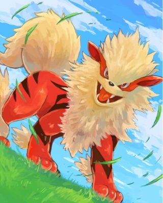 Arcanine Fire Pokemon paint by number