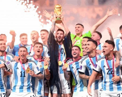 Argentina World Cup Win paint by number