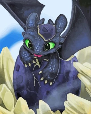 Baby Toothless Paint by number