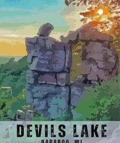 Baraboo Wisconsin Devils State Park paint by number