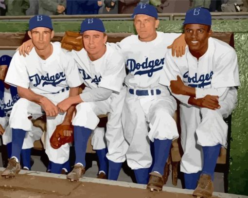 Baseball Brooklyn Dodgers paint by number