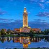 Baton Rouge State Capitol Water Reflection paint by number