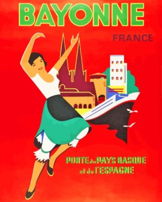 Bayonne France Poster paint by number