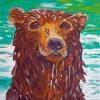 Bear Head In Water Art paint by number