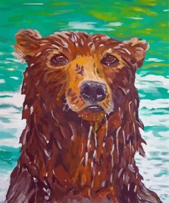 Bear Head In Water Art paint by number