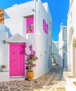 Beautiful Houses In Paros Island paint by number