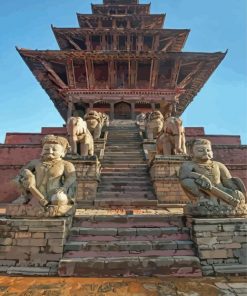 Bhaktapur Nyatapola Temple Nepal paint by number