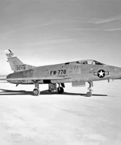 Black And White Aircraft F100 Super Sabre paint by number