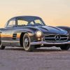 Black Mercedes Sl 300 Vintage Car paint by number