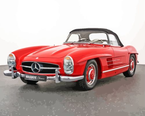 Black And Red Mercedes Sl 300 Paint by number