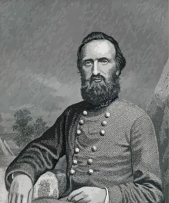 Black And White Stonewall Jackson paint by number