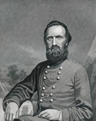 Black And White Stonewall Jackson paint by number