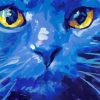 Blue Abstract Cat Art paint by number