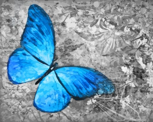 Blue Buttefly Art paint by number