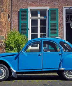 Blue Citroen 2cv Car paint by number