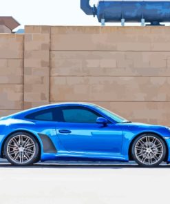 Blue Metallic Porsche Side View Paint by number