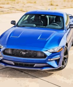 Blue Mustang Ford Car paint by number