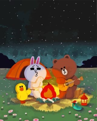 Brown And Cony Camping paint by number