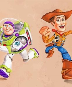 Buzz Lightyear And Woody Characters Art paint by number