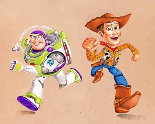 Buzz Lightyear And Woody Characters Art paint by number