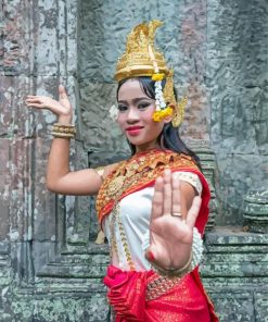 Cambodia Dancer Girl paint by number