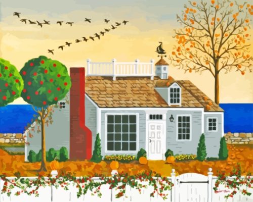 Cape Cod House Paint by number