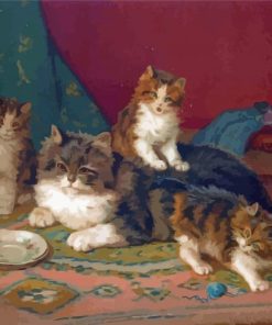 Cats On Persian Rug paint by number