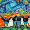 Cats Starry Night Paint by number