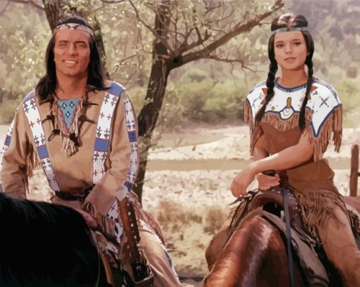 Characters From Winnetou Movie paint by number