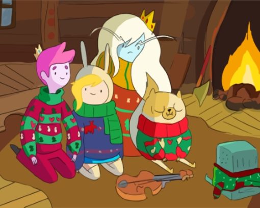 Christmas Fionna And Cake paint by number