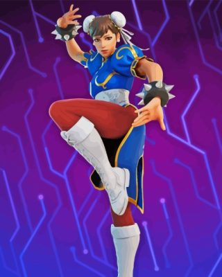 Chun Li Anime Fighter paint by number