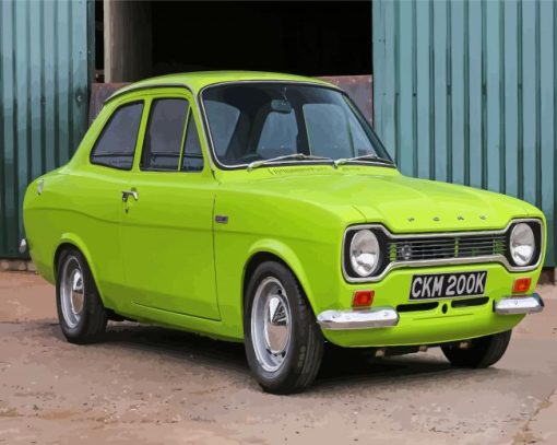 Classic Green Ford RS Car paint by number