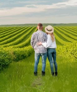 Couple In Farm Field paint by number