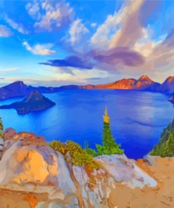 Crater Lake Landscape paint by number