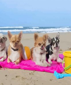 Dogs In Beach paint by number