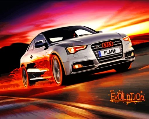 Fire Audi S5 Art paint by number