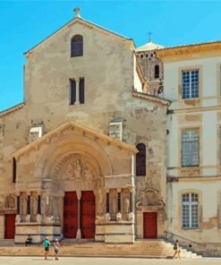 France Arles Cathedral paint by number