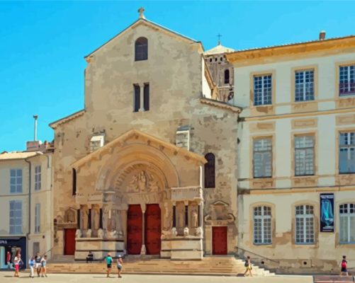 France Arles Cathedral paint by number