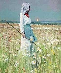 Girl In Meadow Art paint by number