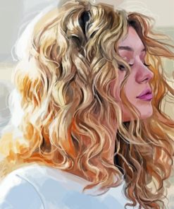 Girl With Golden Hair Art Paint by number