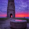 Glastonbury Tor Sunset Paint by number