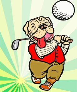 Golf Dog Art paint by number