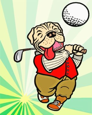 Golf Dog Art paint by number