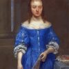 Gonzales Coques Portrait Of A Woman In A Blue Dress Paint by number