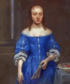 Gonzales Coques Portrait Of A Woman In A Blue Dress Paint by number