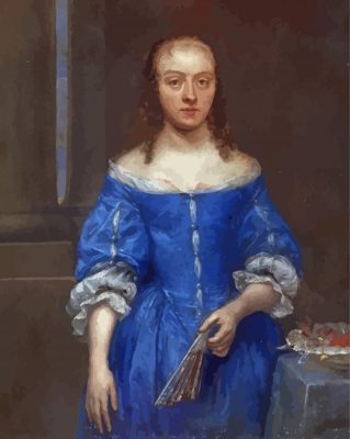 Gonzales Coques Portrait Of A Woman In A Blue Dress Paint by number