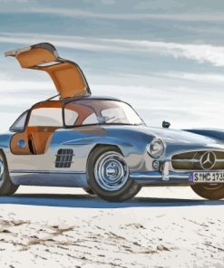 Grey Mercedes Sl 300 In Desert paint by number