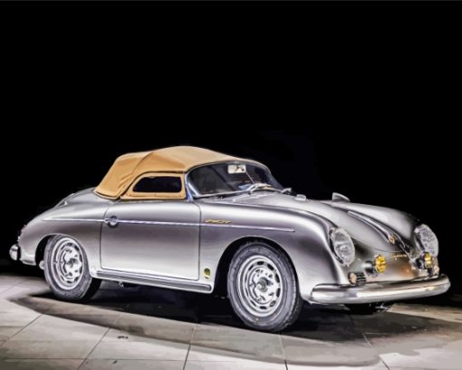 Grey And Brown Porsche 356 paint by number