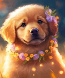 Hawaiian Puppy paint by number